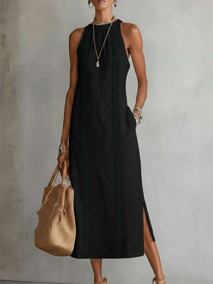 Savelle™ | Refined Embroidered Midi Dress