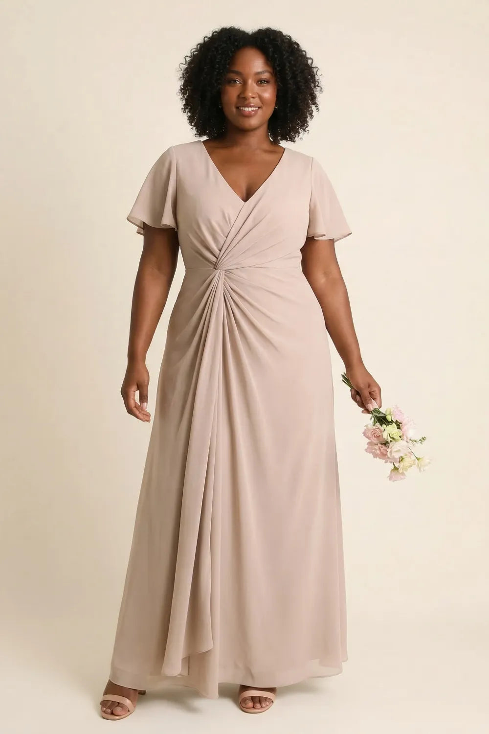 Michelle™ | Ruched Chiffon Maxi Dress