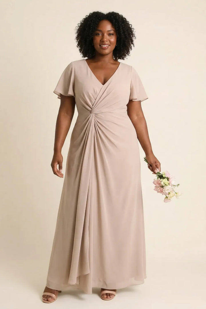 Michelle™ | Ruched Chiffon Maxi Dress