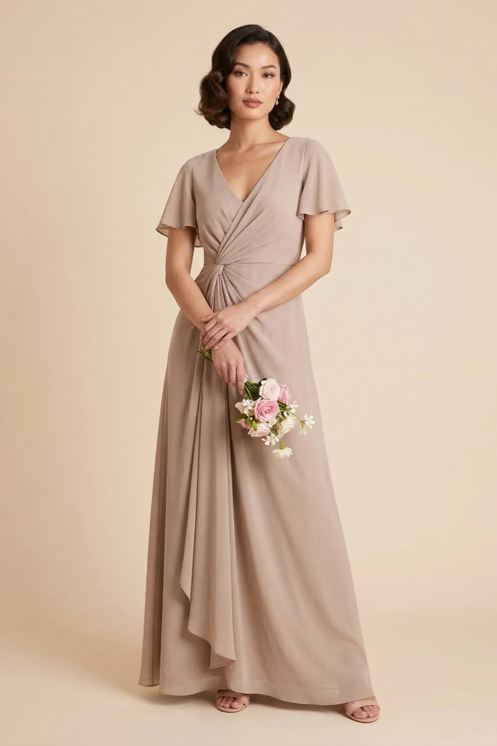 Michelle™ | Ruched Chiffon Maxi Dress