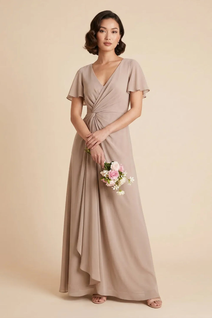 Michelle™ | Ruched Chiffon Maxi Dress