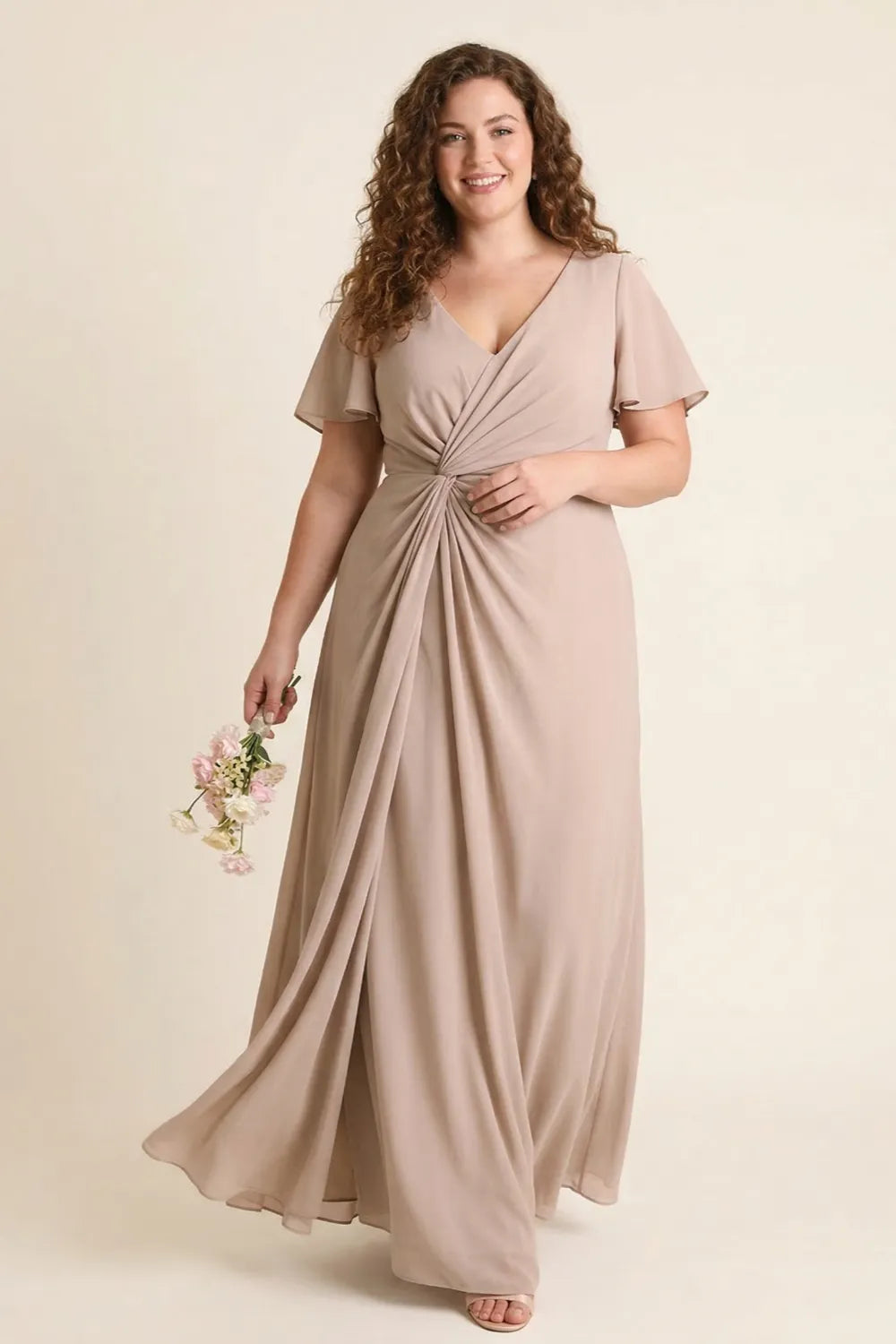 Michelle™ | Ruched Chiffon Maxi Dress