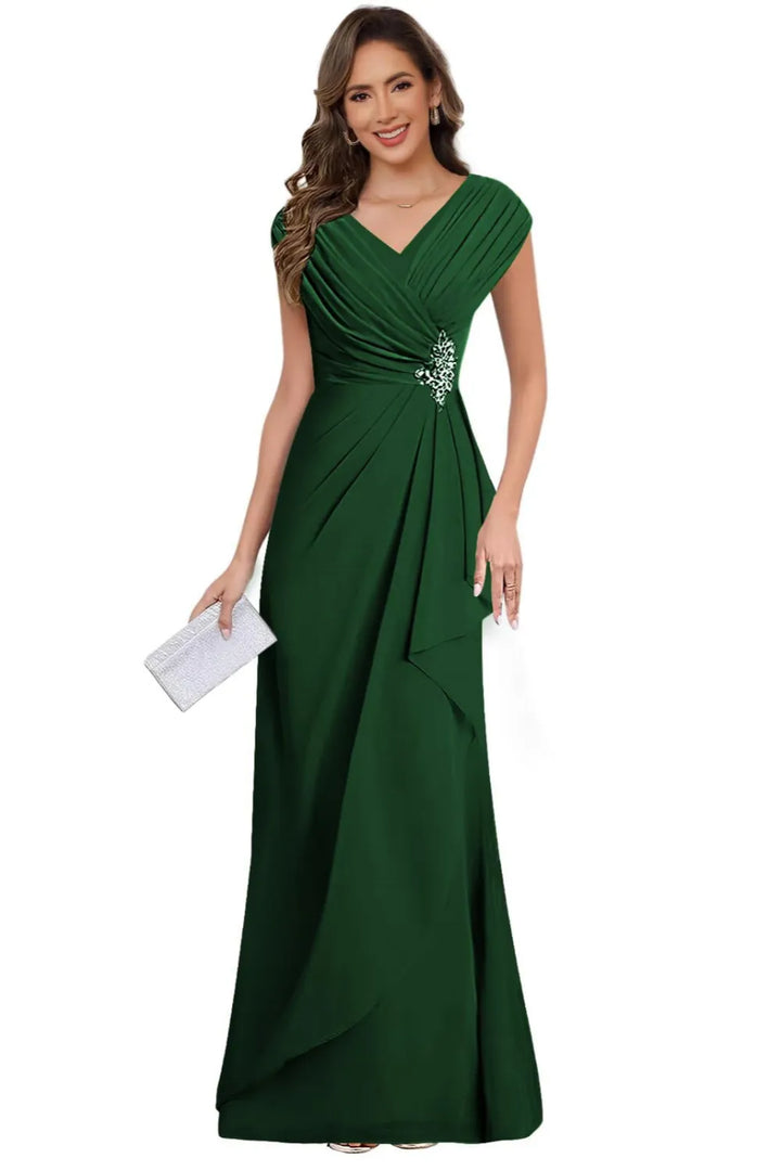 V Neck Chiffon Formal Dress for Mother of the Bride