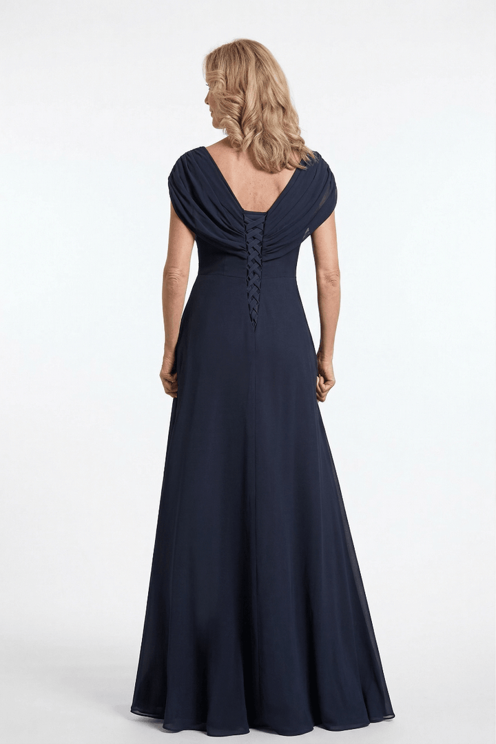 V Neck Chiffon Formal Dress for Mother of the Bride