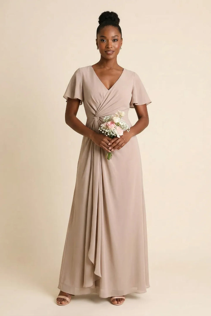 Michelle™ | Ruched Chiffon Maxi Dress