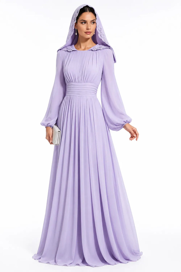 Modest Long Sleeve Wedding Guest Dress