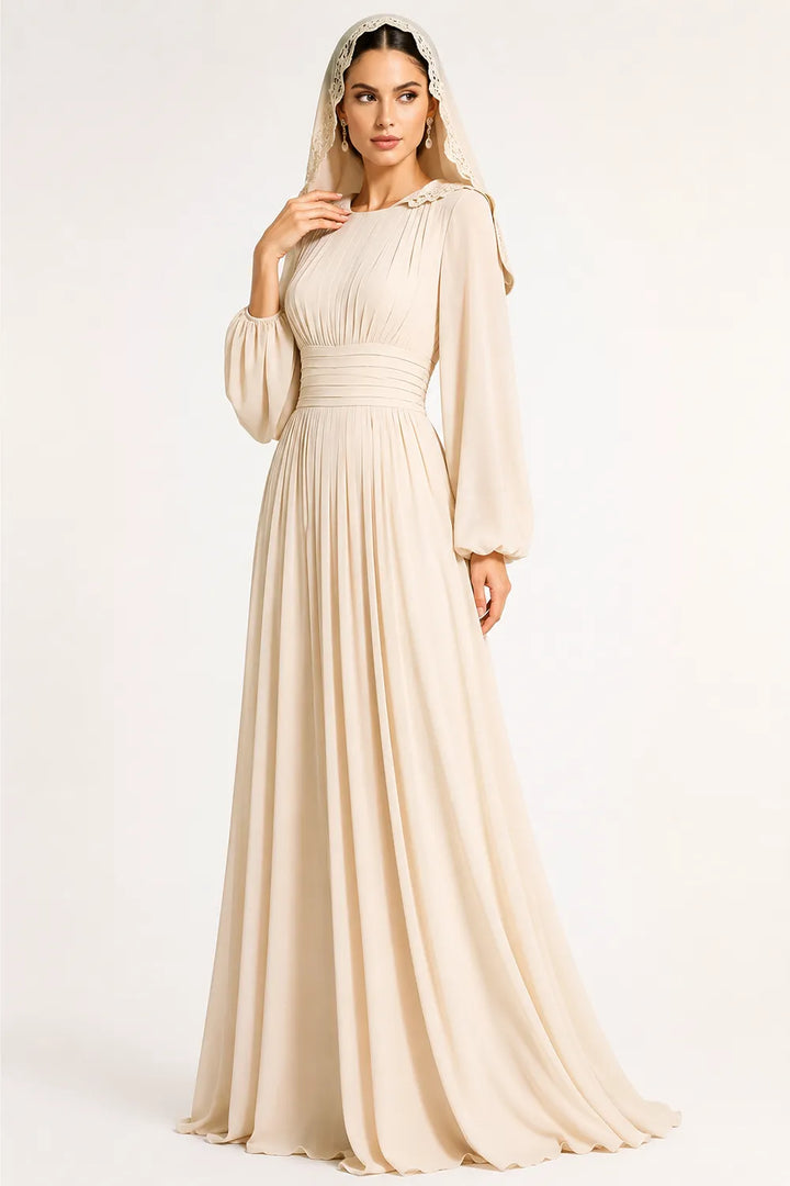 Modest Long Sleeve Wedding Guest Dress