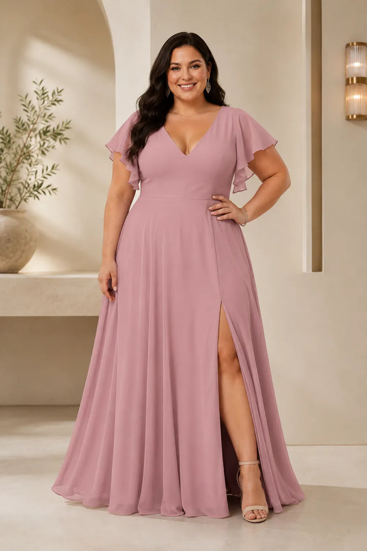 Lisa™ | Flutter Sleeve Maxi Dress