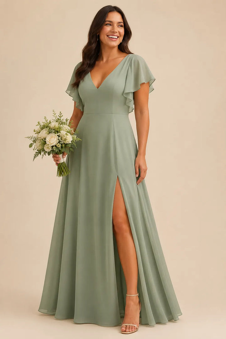 Lisa™ | Flutter Sleeve Maxi Dress