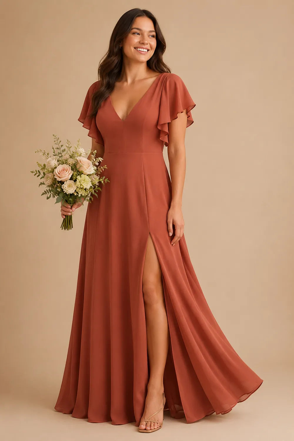 Lisa™ | Flutter Sleeve Maxi Dress