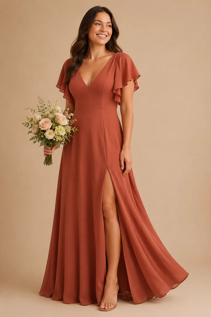 Lisa™ | Flutter Sleeve Maxi Dress