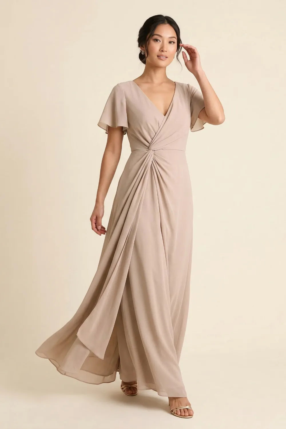 Michelle™ | Ruched Chiffon Maxi Dress
