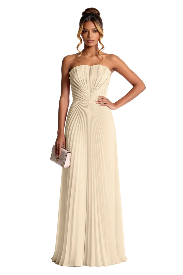 Aurora | Pleated Sculpted Maxi Dress