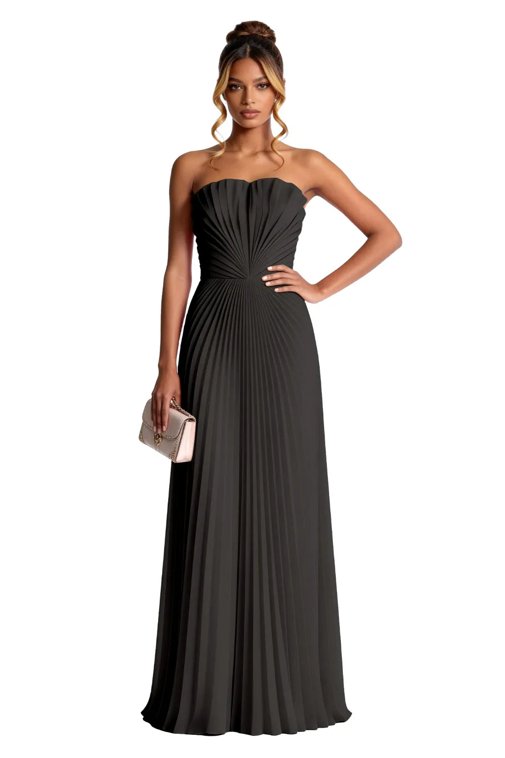 Aurora | Pleated Sculpted Maxi Dress