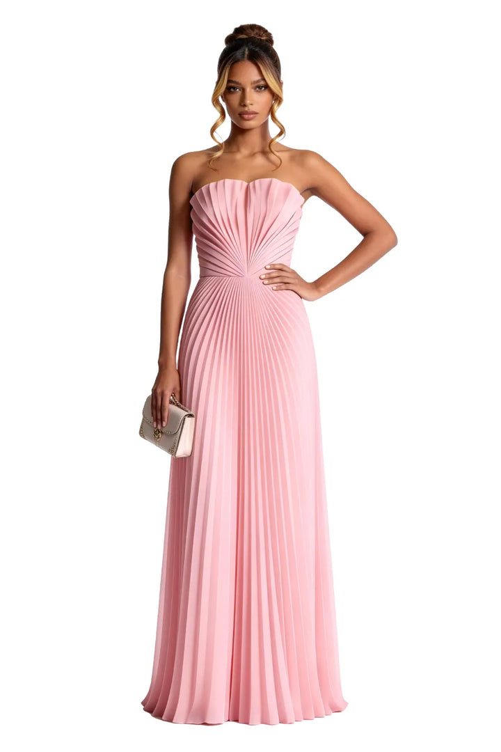 Aurora | Pleated Sculpted Maxi Dress