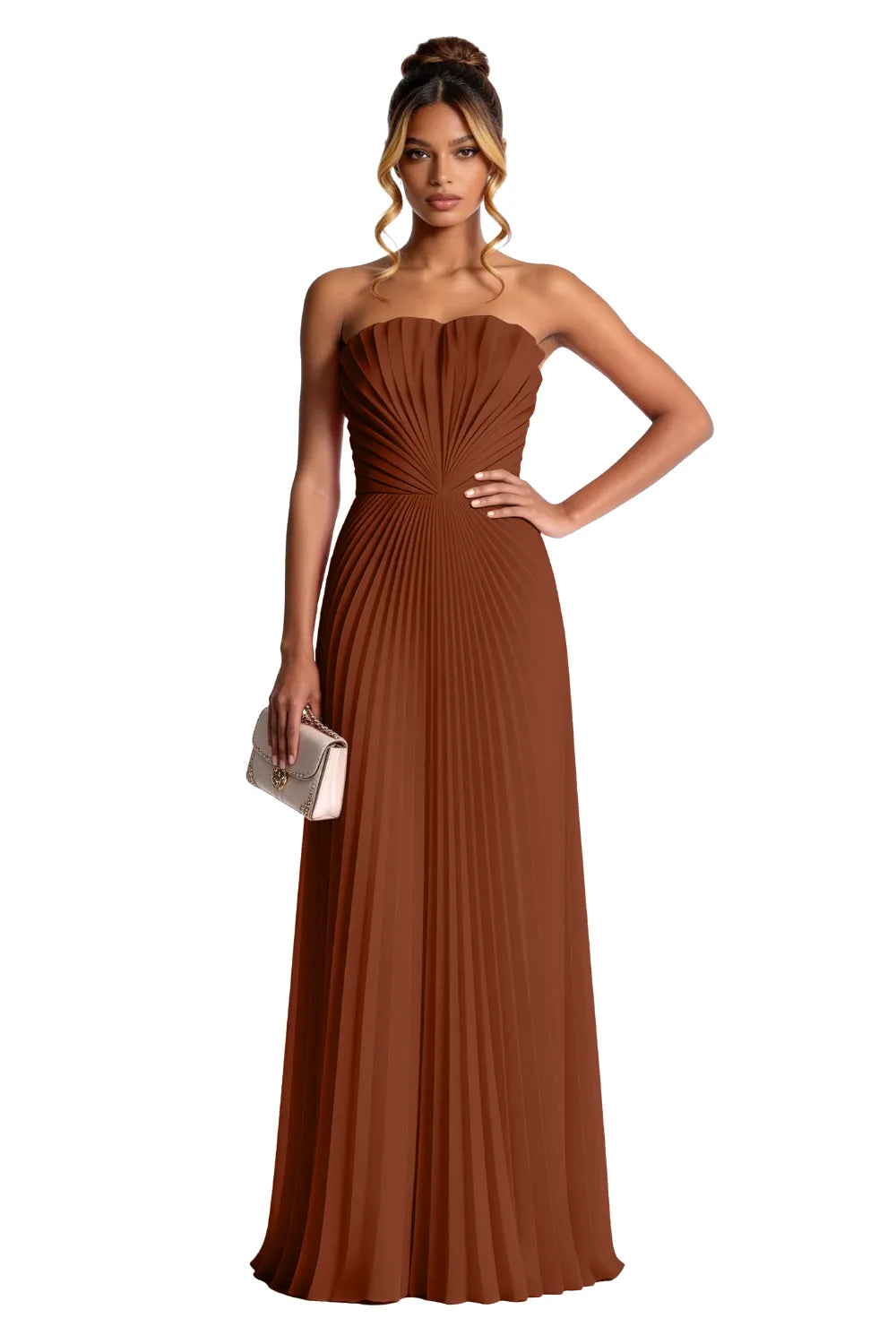 Aurora | Pleated Sculpted Maxi Dress