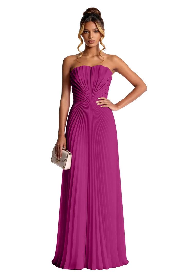 Aurora | Pleated Sculpted Maxi Dress