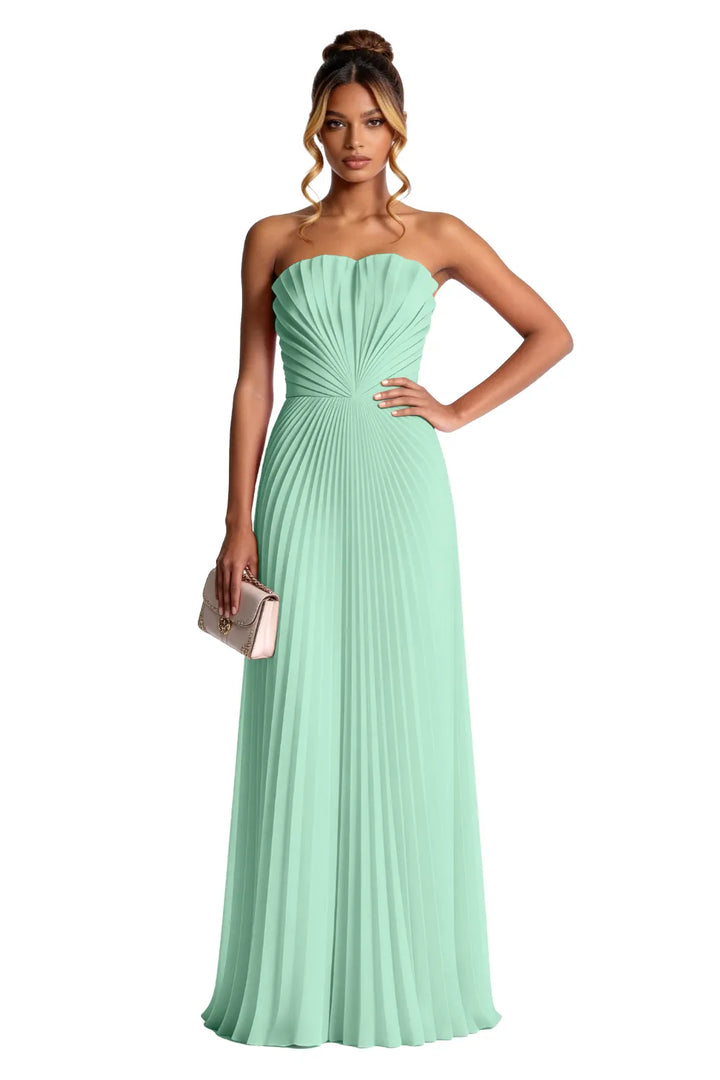Aurora | Pleated Sculpted Maxi Dress