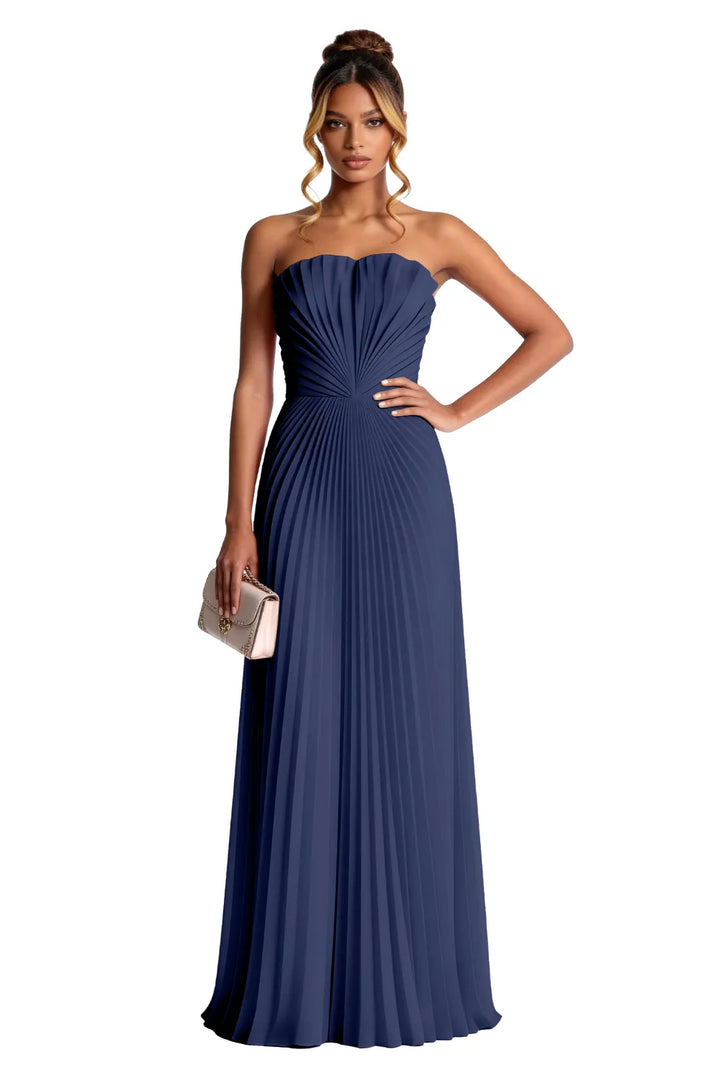 Aurora | Pleated Sculpted Maxi Dress