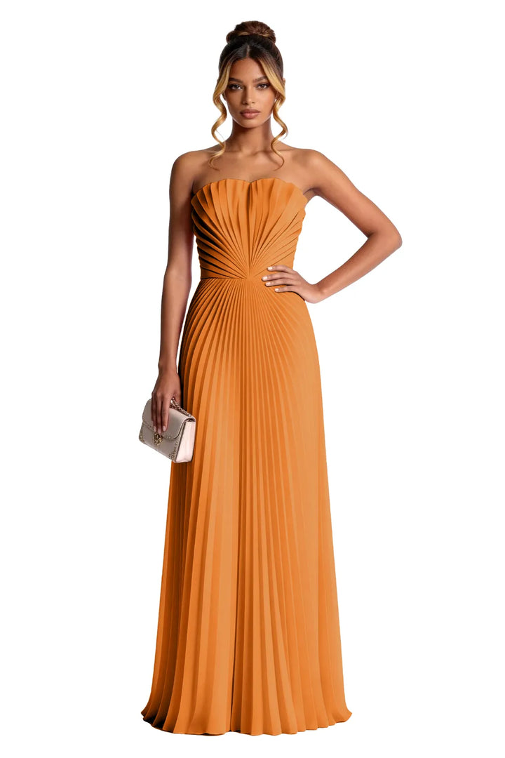 Aurora | Pleated Sculpted Maxi Dress