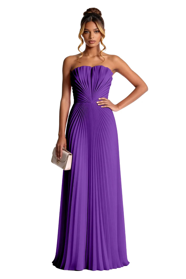 Aurora | Pleated Sculpted Maxi Dress