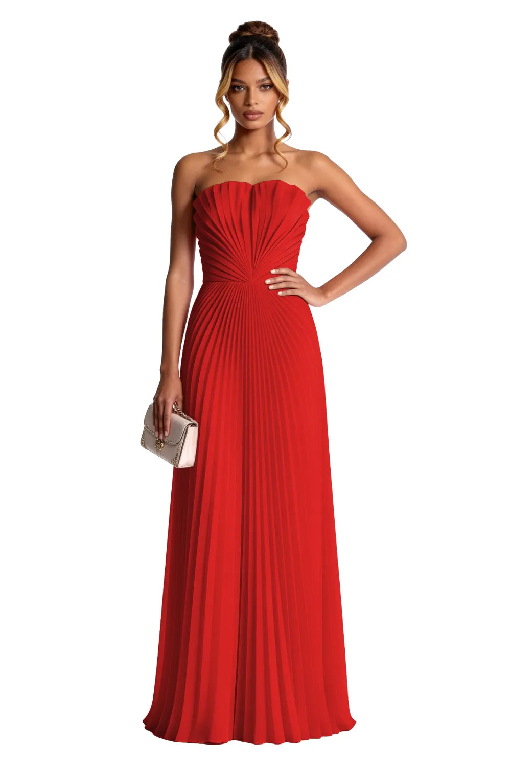 Aurora | Pleated Sculpted Maxi Dress