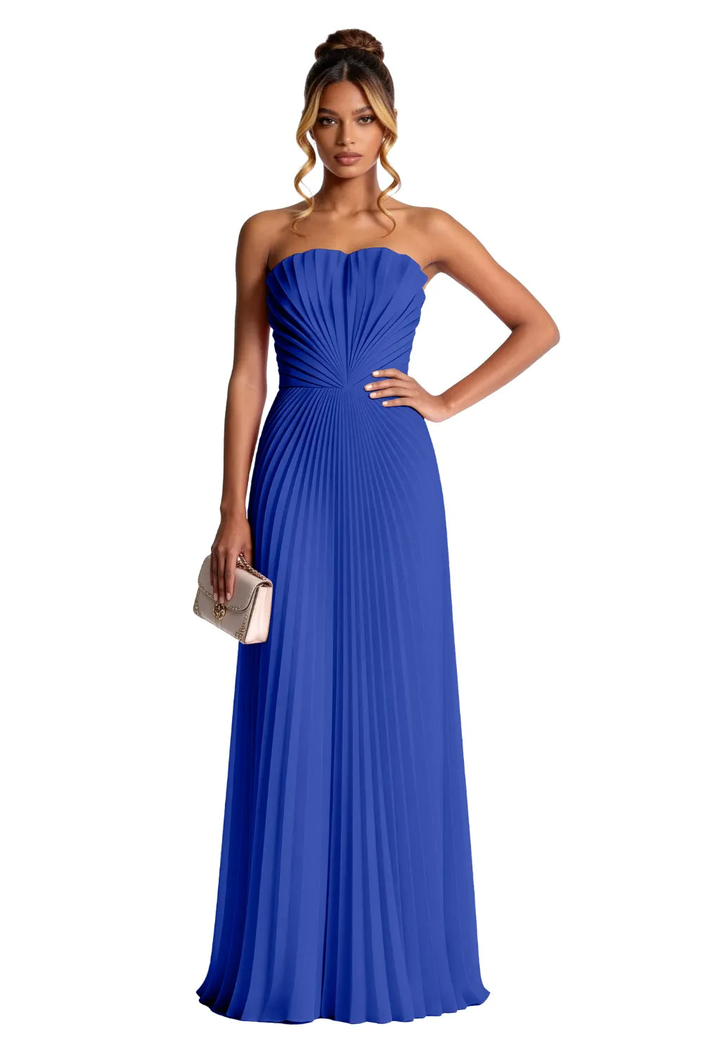 Aurora | Pleated Sculpted Maxi Dress