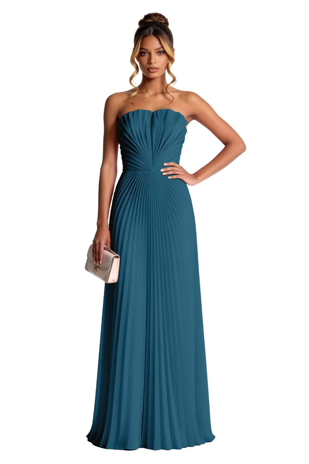 Aurora | Pleated Sculpted Maxi Dress