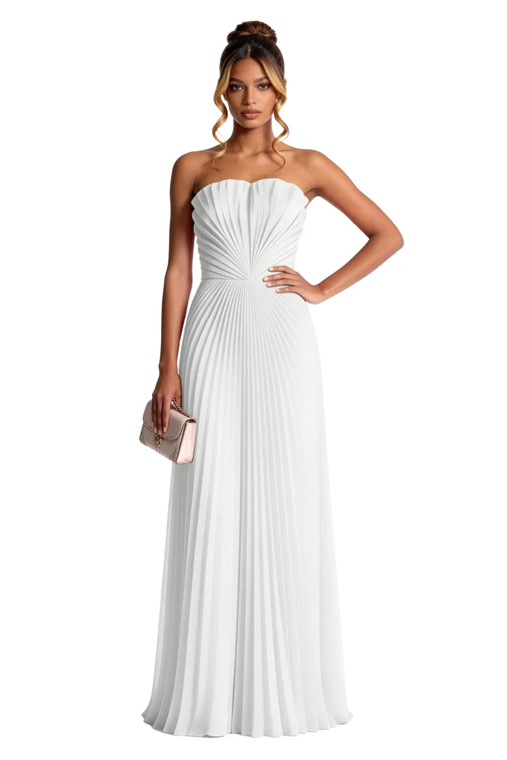 Aurora | Pleated Sculpted Maxi Dress