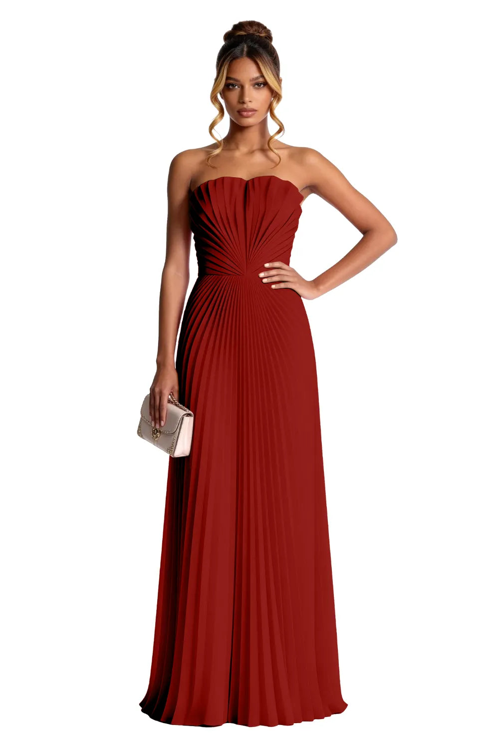 Aurora | Pleated Sculpted Maxi Dress