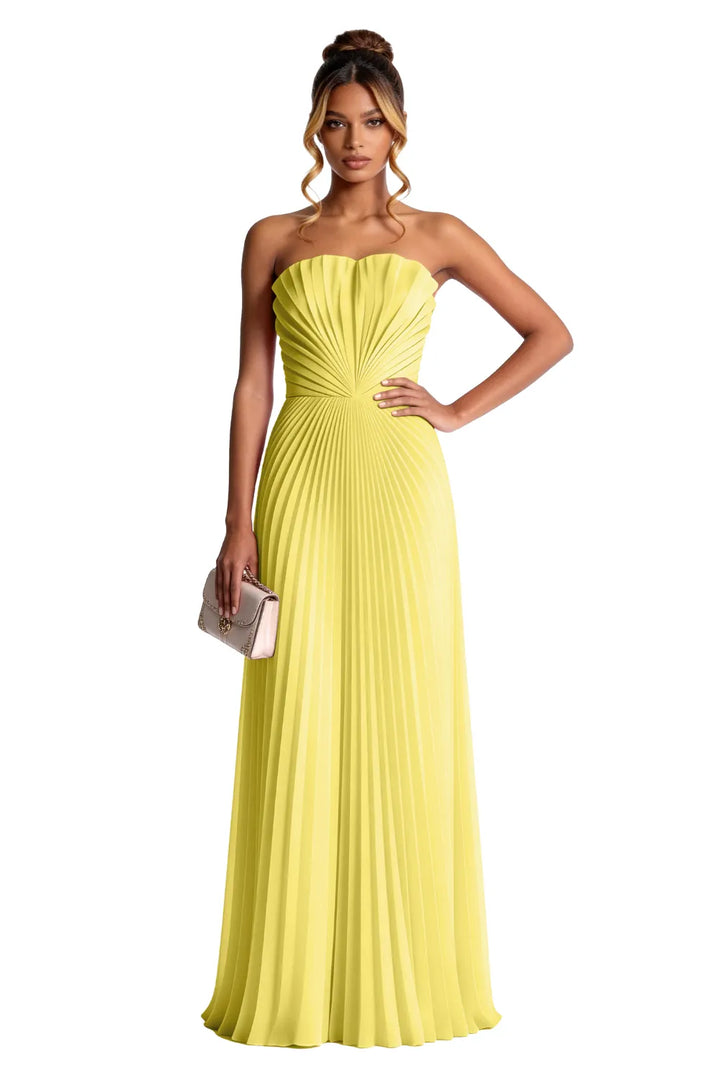 Aurora | Pleated Sculpted Maxi Dress