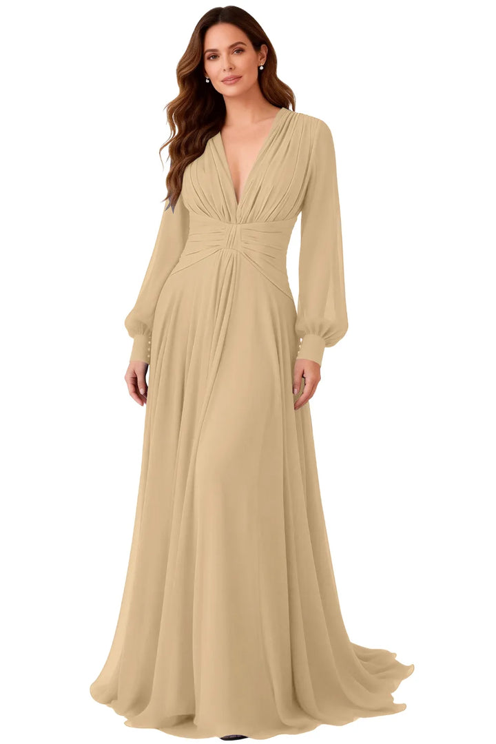 Angela™ | Ruched Chiffon Evening Gown