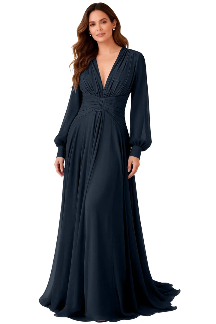 Angela™ | Ruched Chiffon Evening Gown