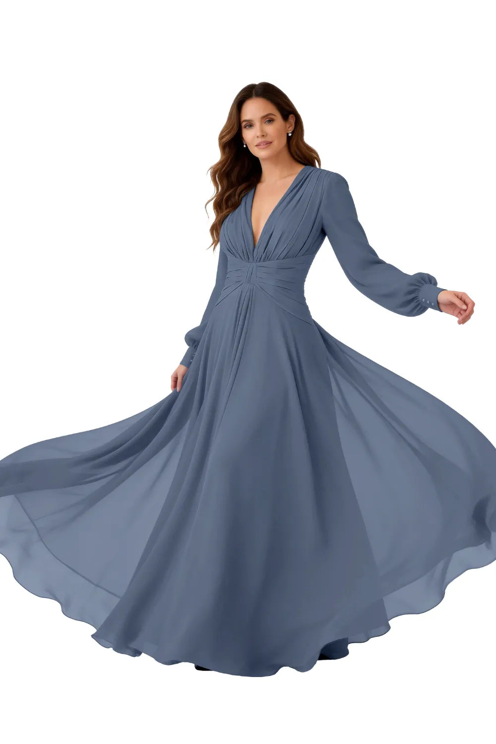 Angela™ | Ruched Chiffon Evening Gown