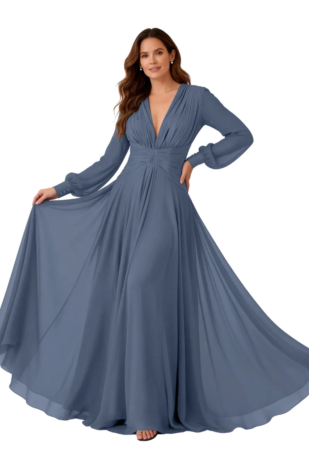 Angela™ | Ruched Chiffon Evening Gown
