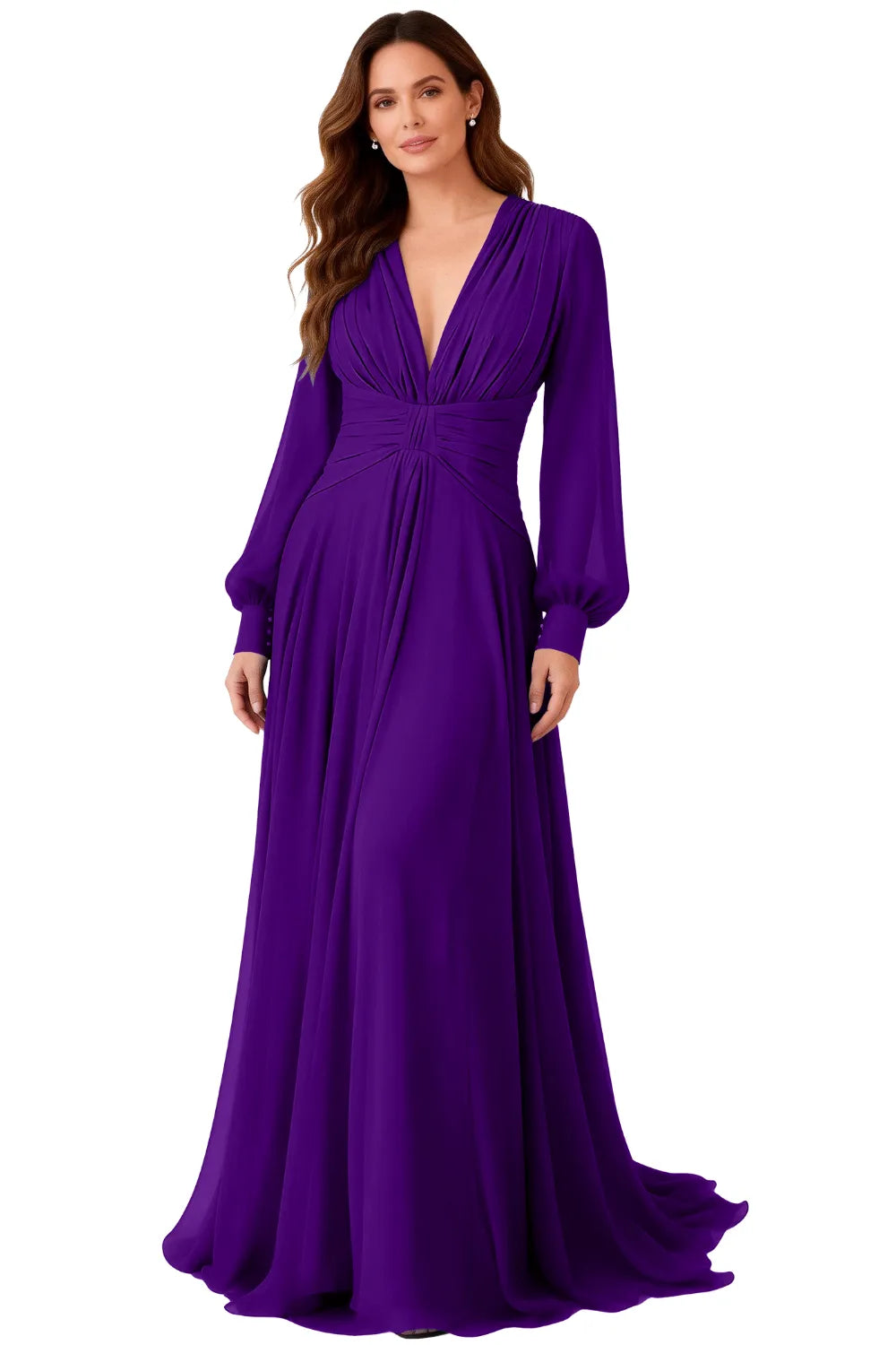 Angela™ | Ruched Chiffon Evening Gown