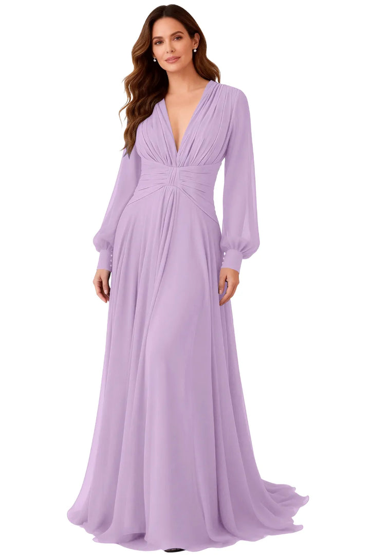 Angela™ | Ruched Chiffon Evening Gown