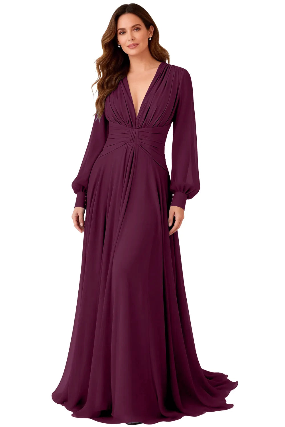 Angela™ | Ruched Chiffon Evening Gown