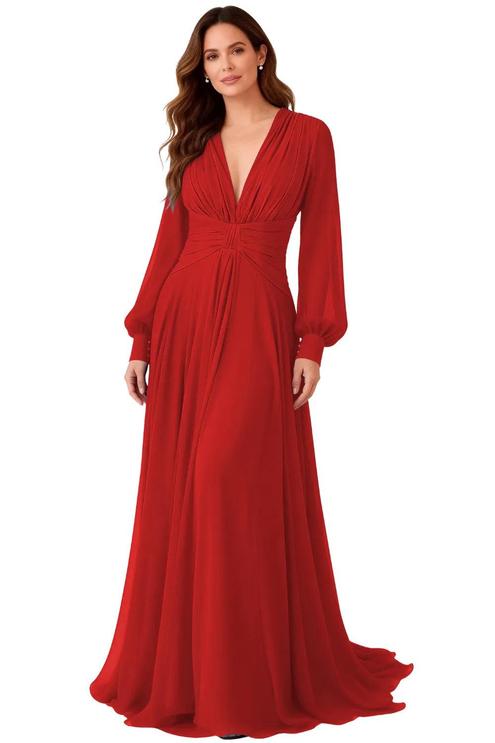 Angela™ | Ruched Chiffon Evening Gown