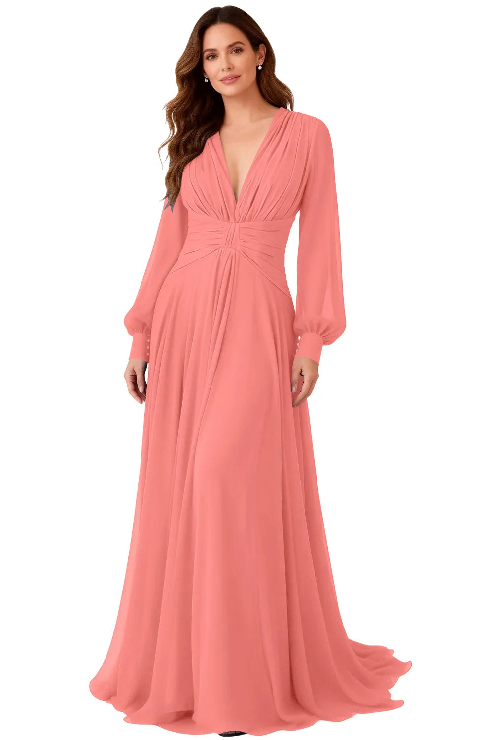 Angela™ | Ruched Chiffon Evening Gown