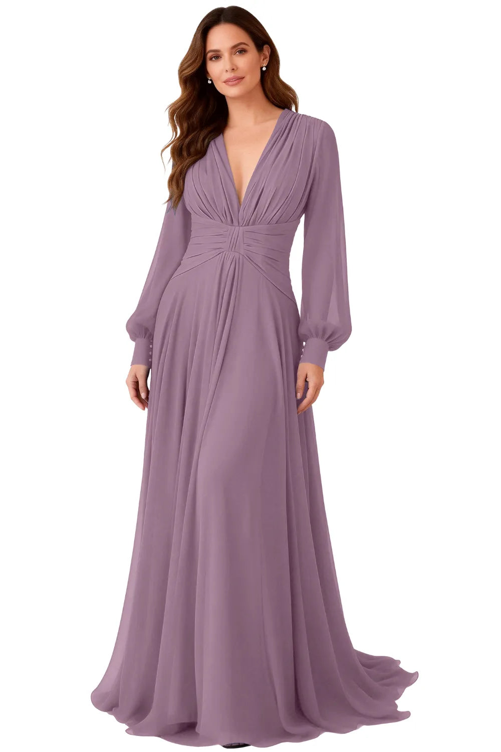 Angela™ | Ruched Chiffon Evening Gown