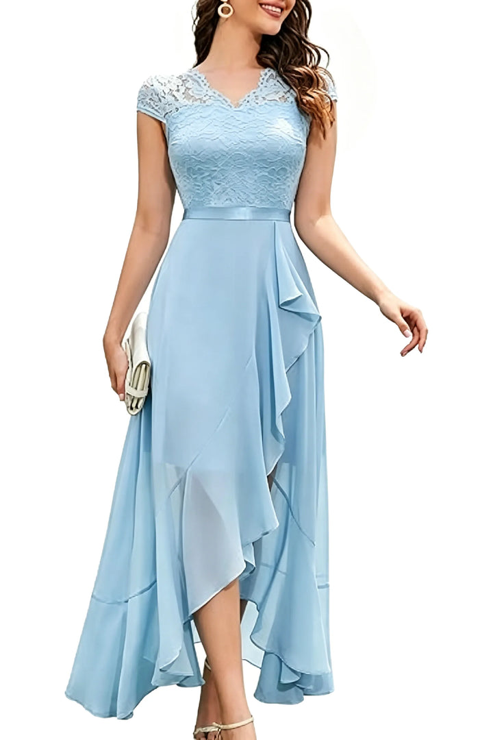 Elegant Lace Bodice Chiffon Formal Dress