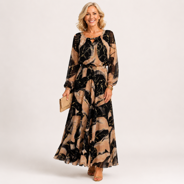 Veronica™ | Elegant Floral Chiffon Maxi Dress