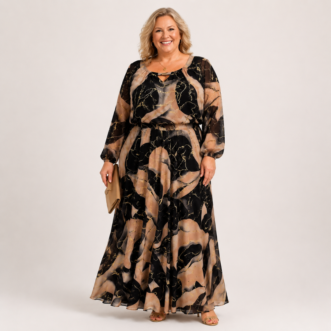 Veronica™ | Elegant Floral Chiffon Maxi Dress