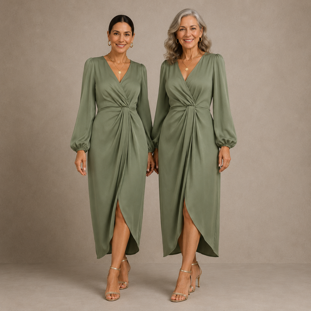 Noelle™ | Elegant Wrap Midi Dress