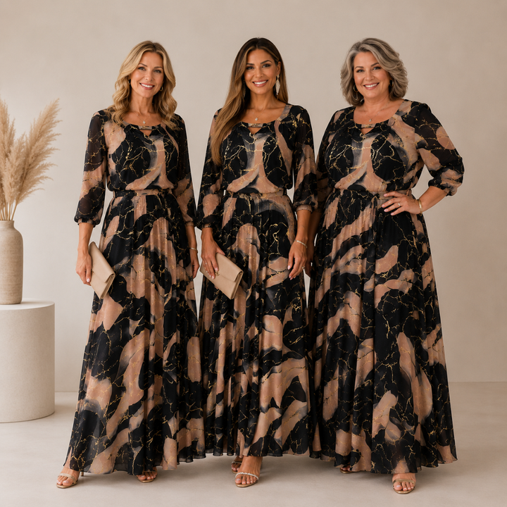 Veronica™ | Elegant Floral Chiffon Maxi Dress