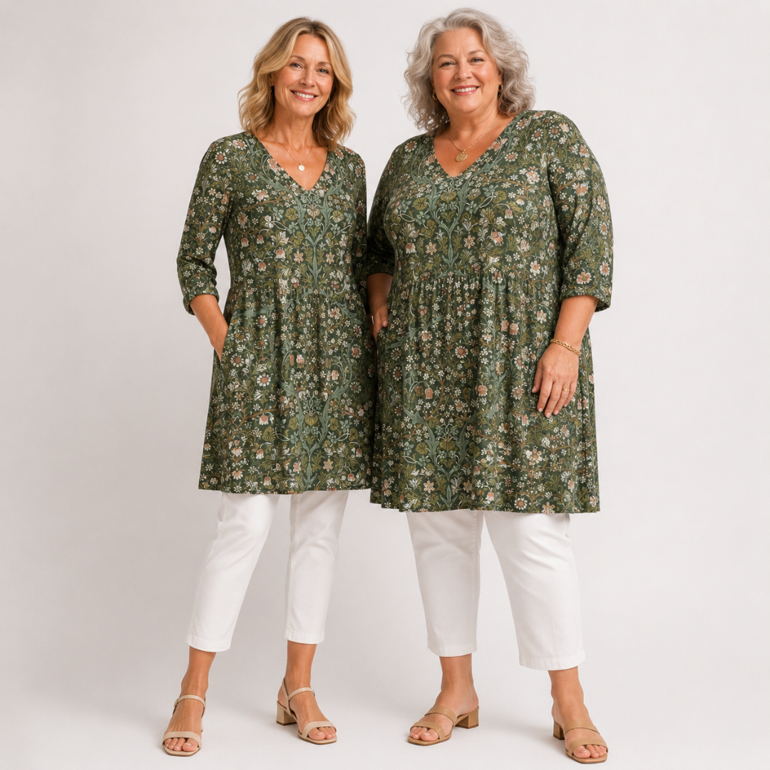 Sophia | Vintage Floral V-Neck Top