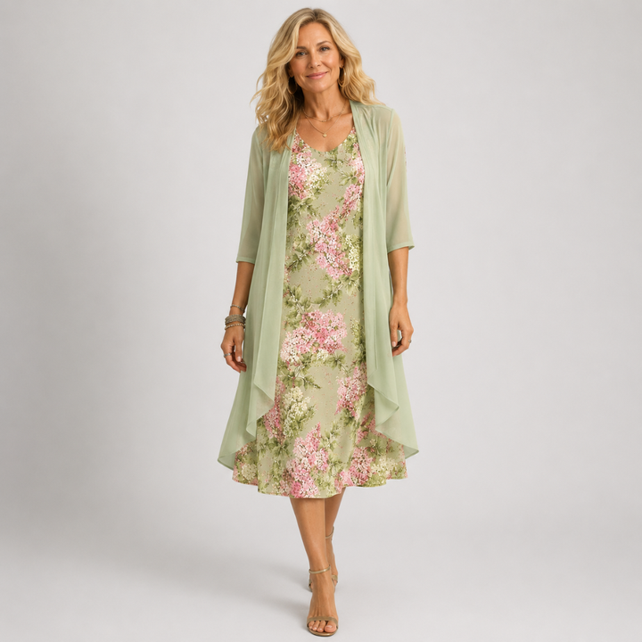 Lilliana | Botanical Garden Layered Midi Dress