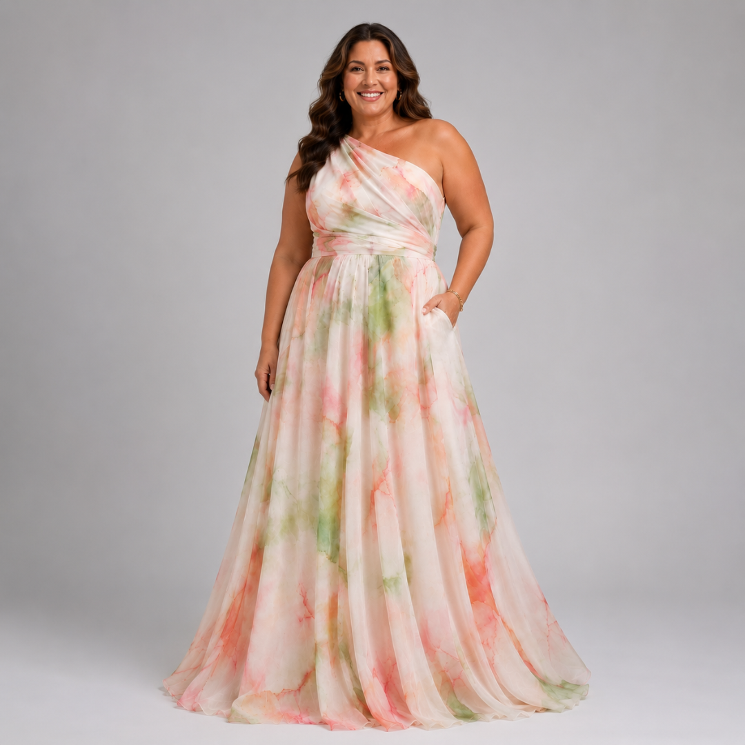 Celestine™ | Elegant One-Shoulder Maxi Dress