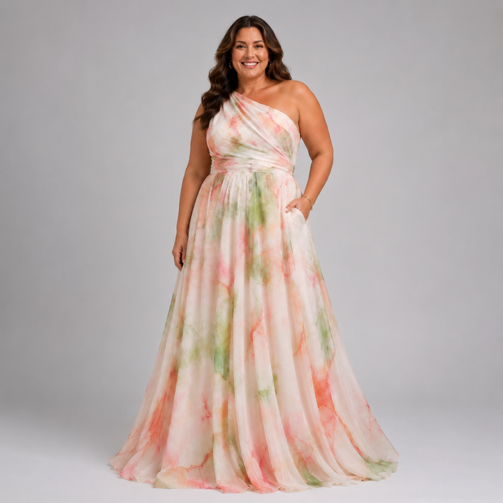 Celestine™ | Elegant One-Shoulder Maxi Dress